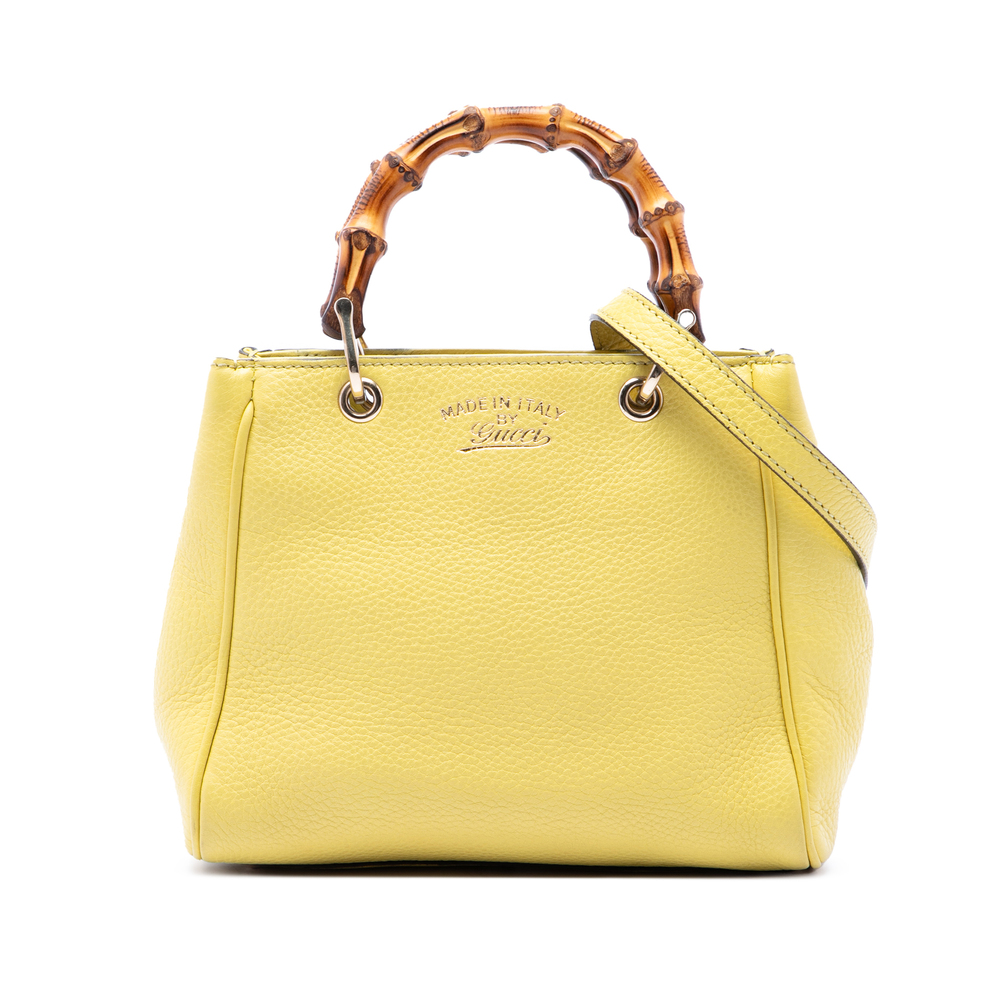 Pre-Loved Gucci Mini Calfskin Bamboo Shopper Satchel